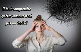 L'anxiété n'est pas quelque chose que je peux juste éteindre, comme une télé. Croyez-moi, si je pouvais me détendre, si j'avais le choix, je choisirais d'aller bien.