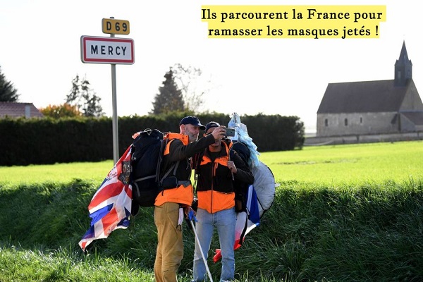 Ils parcourent la France pour ramasser les masques jetés !