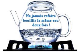 Nous recevons régulièrement des questions sur l’eau bouillie. Certaines sources disent que ce n’est pas bon de faire bouillir la même eau plus d’une fois.