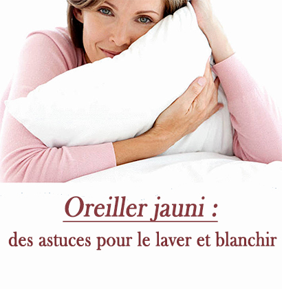 Oreiller jauni : des astuces pour le laver et blanchir 