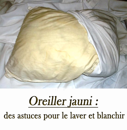 Oreiller jauni : des astuces pour le laver et blanchir 