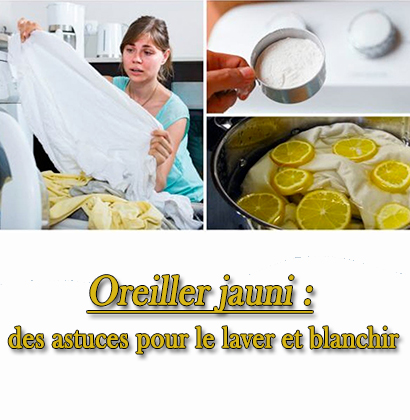 Oreiller jauni : des astuces pour le laver et blanchir 