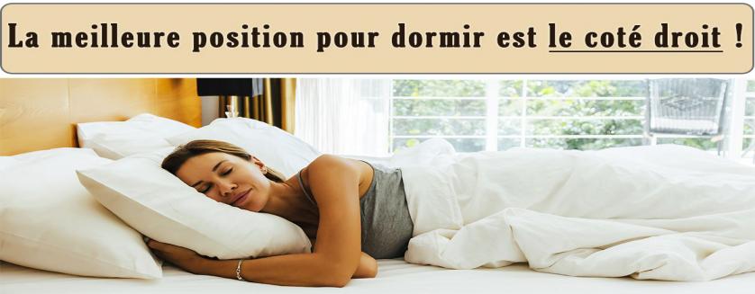 La meilleure position pour dormir est le côté droit !