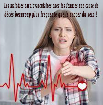 Les maladies cardiovasculaires chez les femmes une cause de décès beaucoup plus fréquente que le cancer du sein !