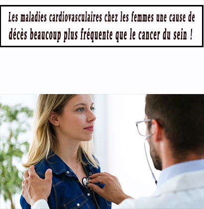 Les maladies cardiovasculaires chez les femmes une cause de décès beaucoup plus fréquente que le cancer du sein !