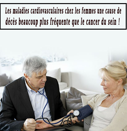 Les maladies cardiovasculaires chez les femmes une cause de décès beaucoup plus fréquente que le cancer du sein !