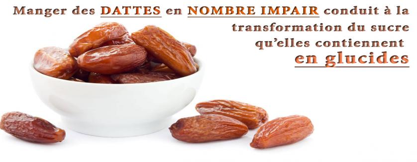 Manger des dattes en nombre impair conduit à la transformation du sucre qu’elles contiennent en glucides