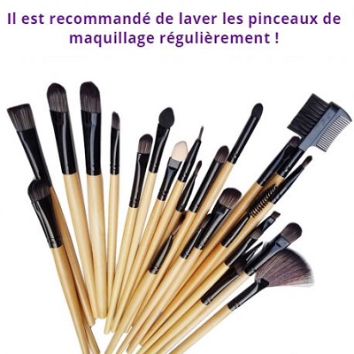 Il est recommandé de laver les pinceaux de maquillage régulièrement !